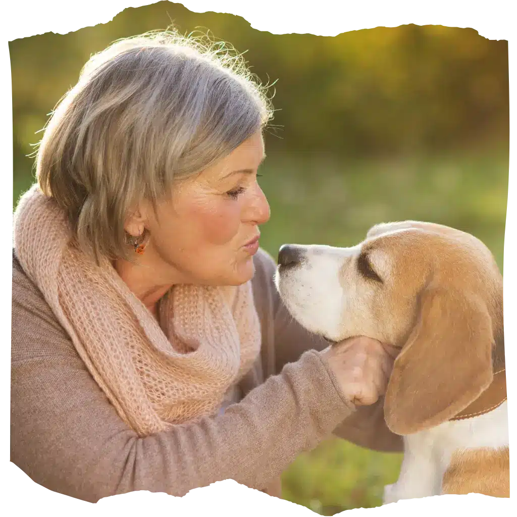 A women cuddling her Emotional Support Animal after registering with ESA Registry UK