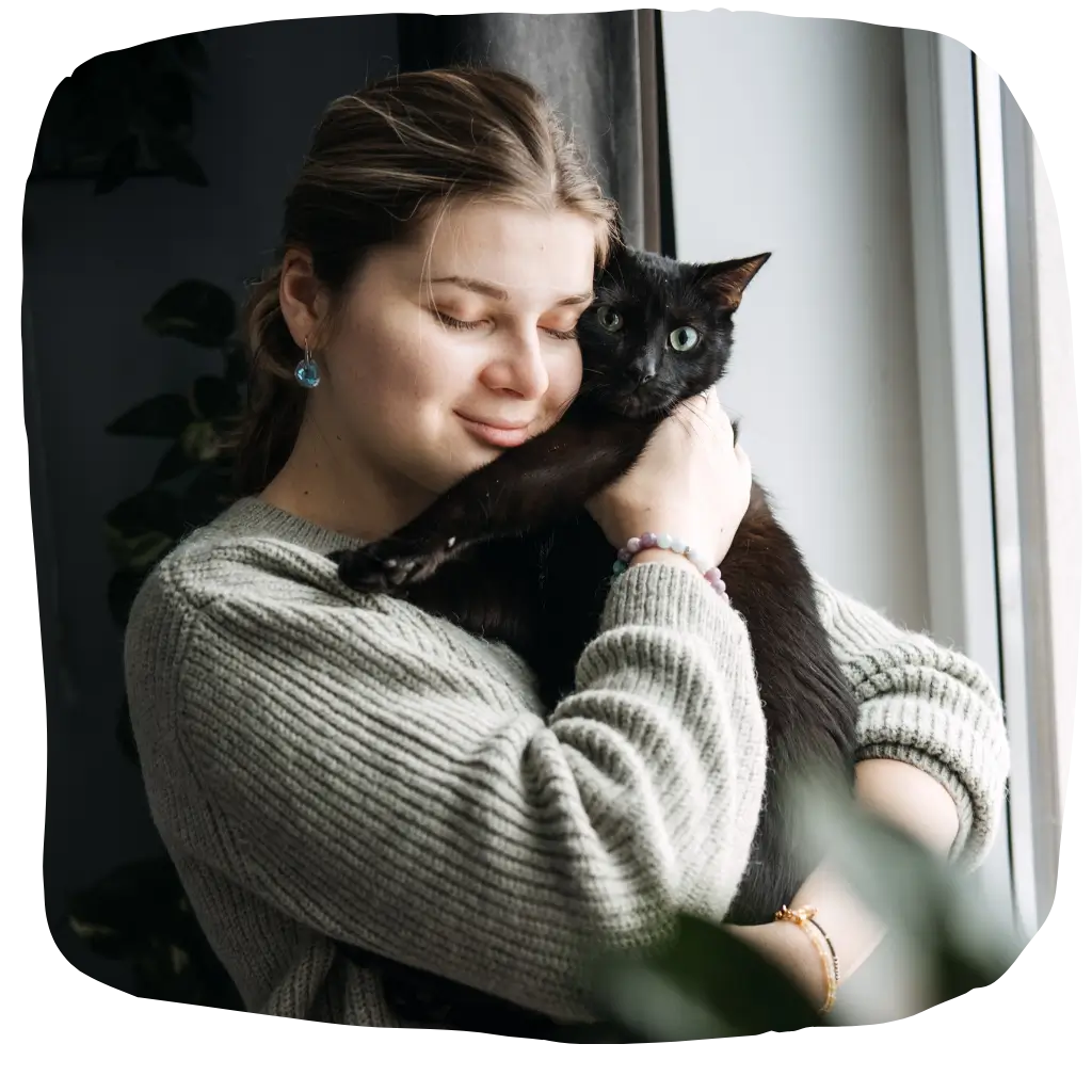 A girl hugging her emotional support animal after registering with ESA Registry UK