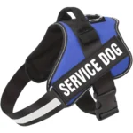 Emotional Support Dog Harness with a Service Dog Message in Blue, by ESA Registry UK.