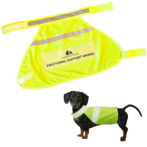 Yellow High Vis Emotional Support Animal Vest by ESA Registry UK.